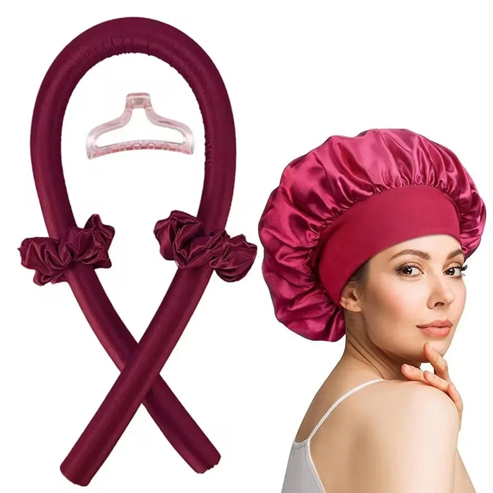 Transform Your Look Overnight with Our Heatless Curling Rod Night Cap - Effortless Lazy Hair Curlers and Soft Headband for Stunning Curls!