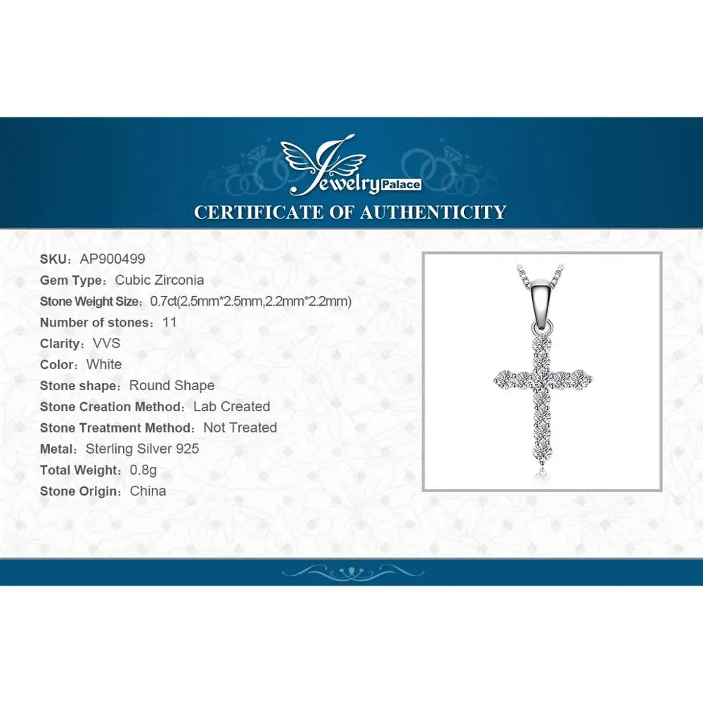 Cross Sideway 925 Sterling Silver Cubic Zirconia Pendant Necklace for Women Yellow Gold Rose Gold Plated No Chain